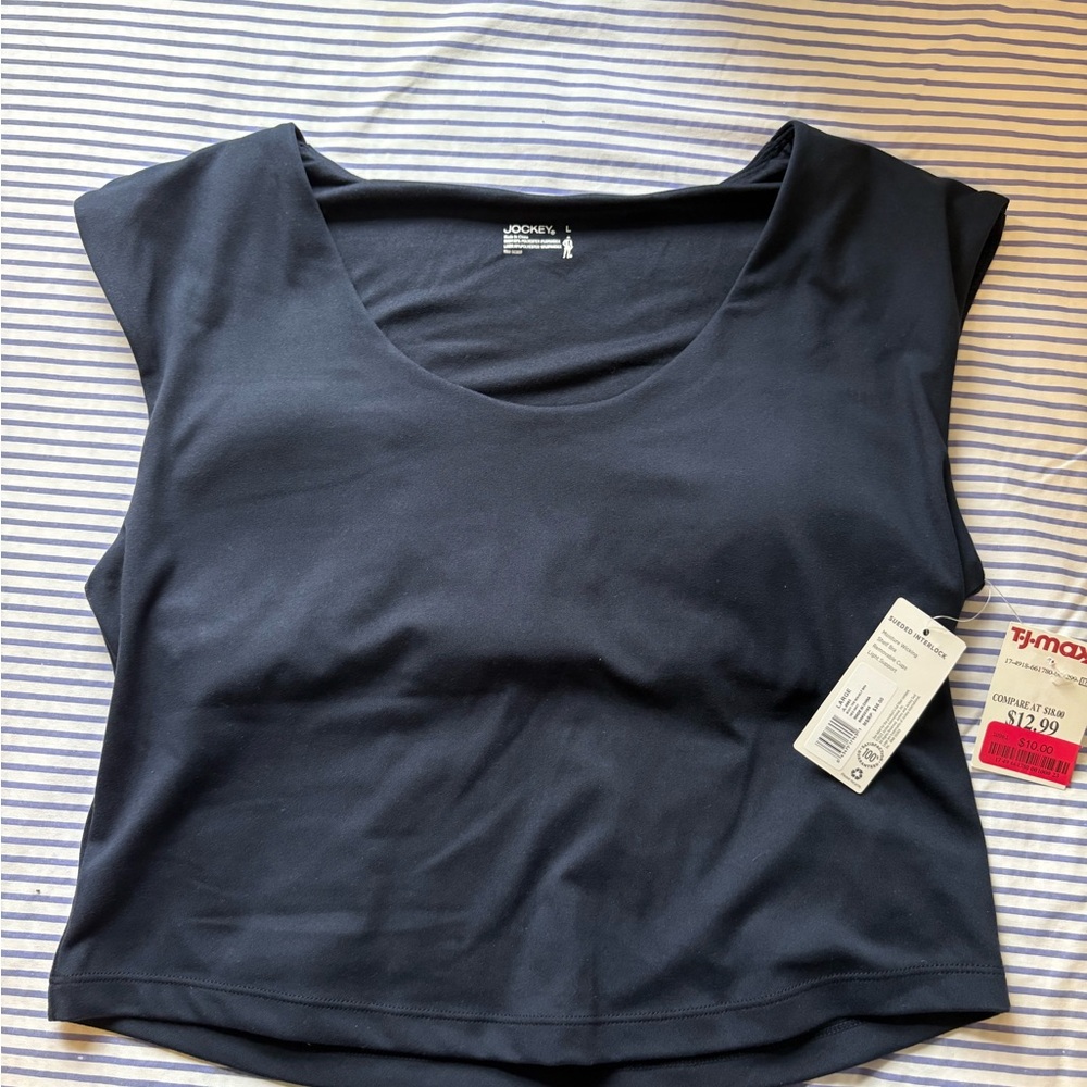 Jockey Women's‎ Navy Blue Cropped Athletic Golf Tank Top L